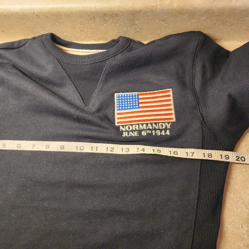 Normandy Day June 6th 1944 Black Crew Neck Pullover Ribbed Side NWOT Size M
